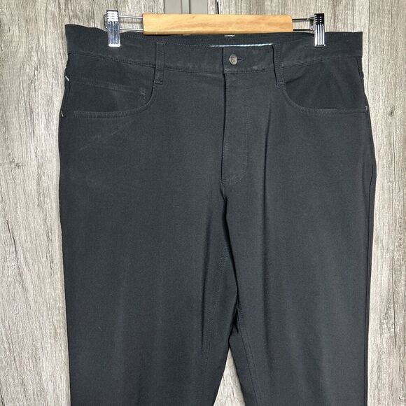 Footjoy Golf Pants 5-Pocket Style Black Color Straight Leg Size 35 x 32 - Picture 2 of 9